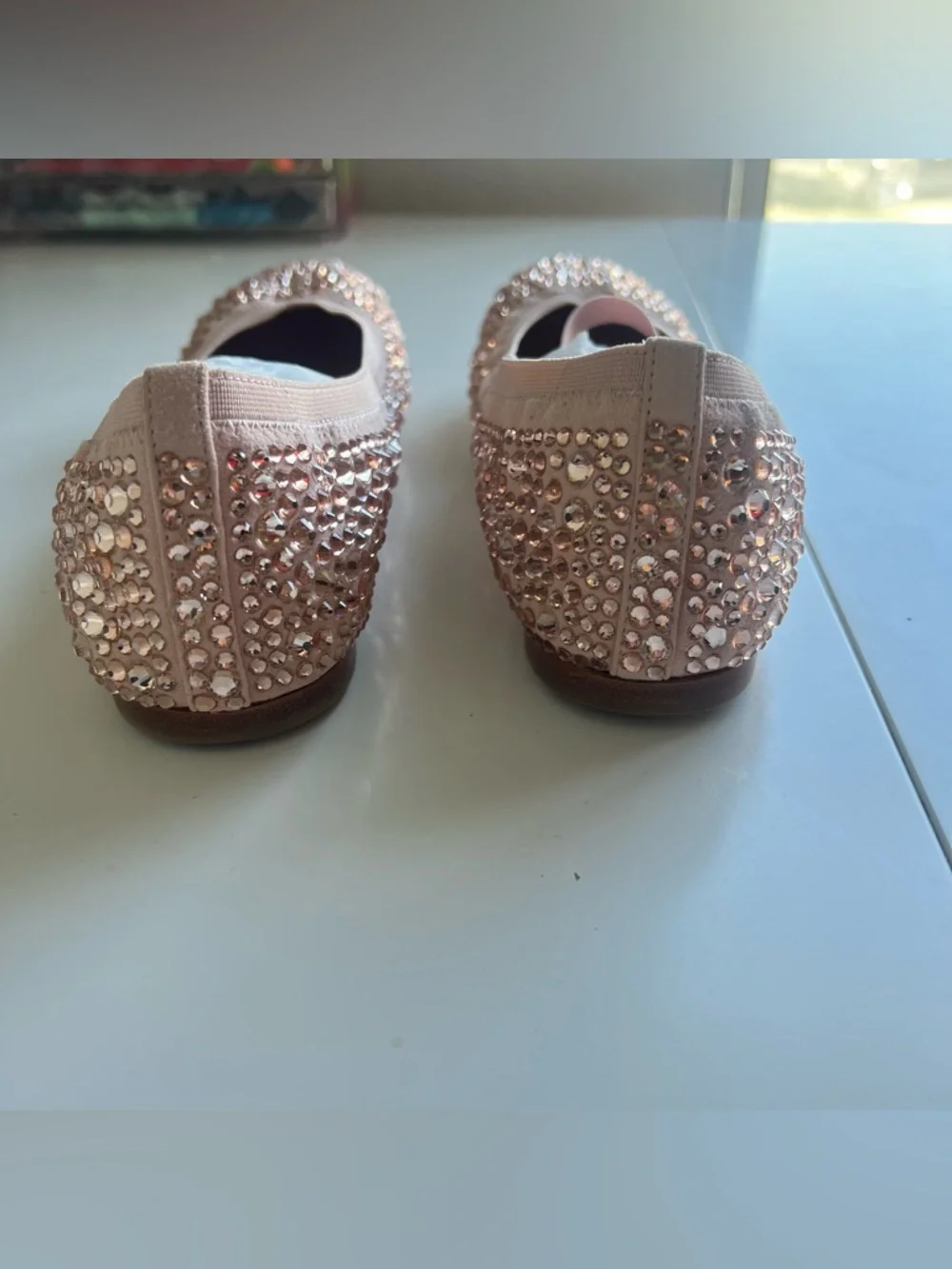 Kate Spade Violette Mary Jane Ballet Flats Rhinestones Mochi Pink Size 7.5 NWOT